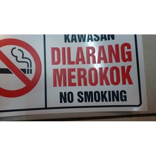 

➶ SIGN LABEL STICKER KAWASAN DILARANG MEROKOK / NO SMOKING 30X20CM K3 ➸