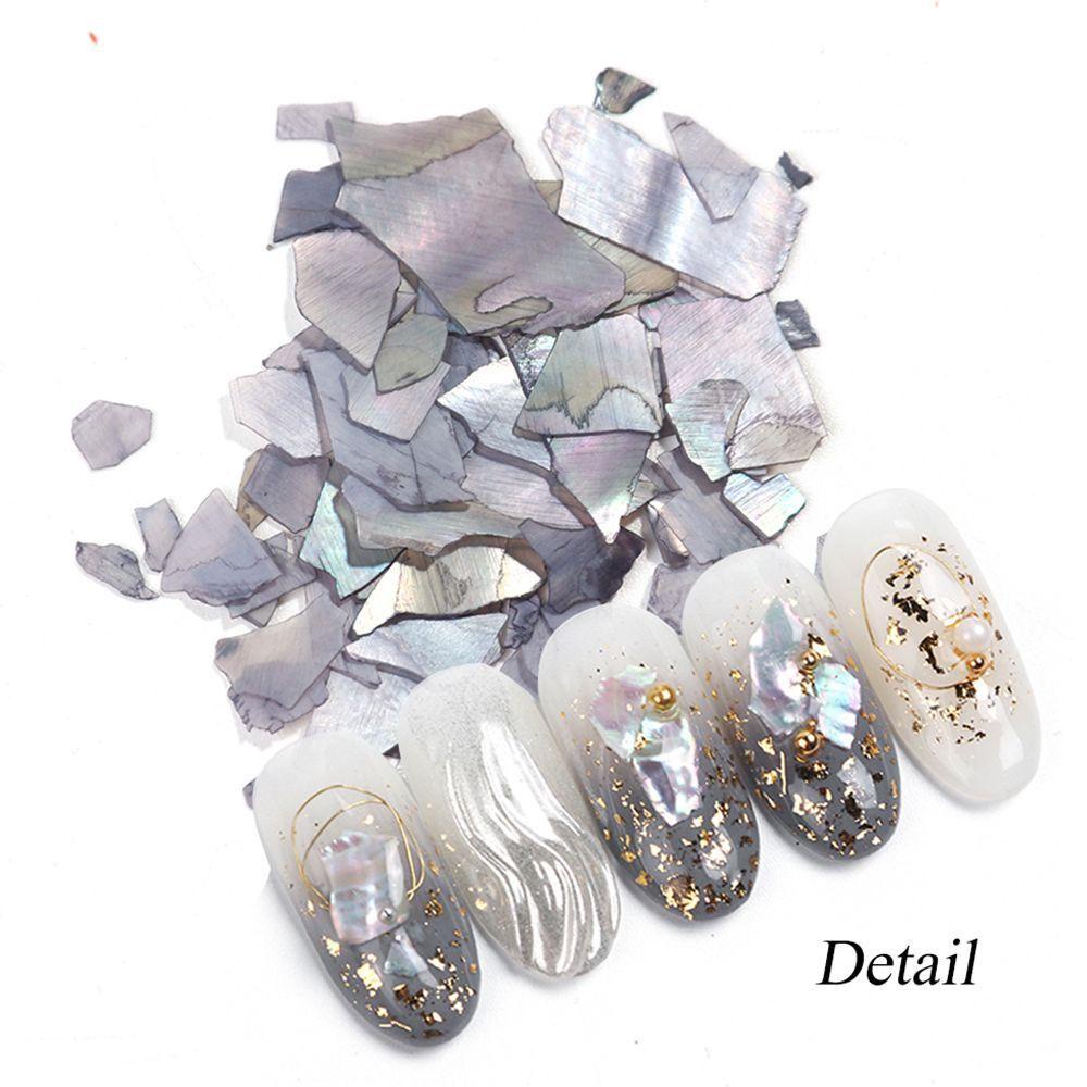 AUGUSTINA Agustina Paku Serpihan Abalone Nails Case Nail Shell Slice Paillette Irregular Flakes Sequin