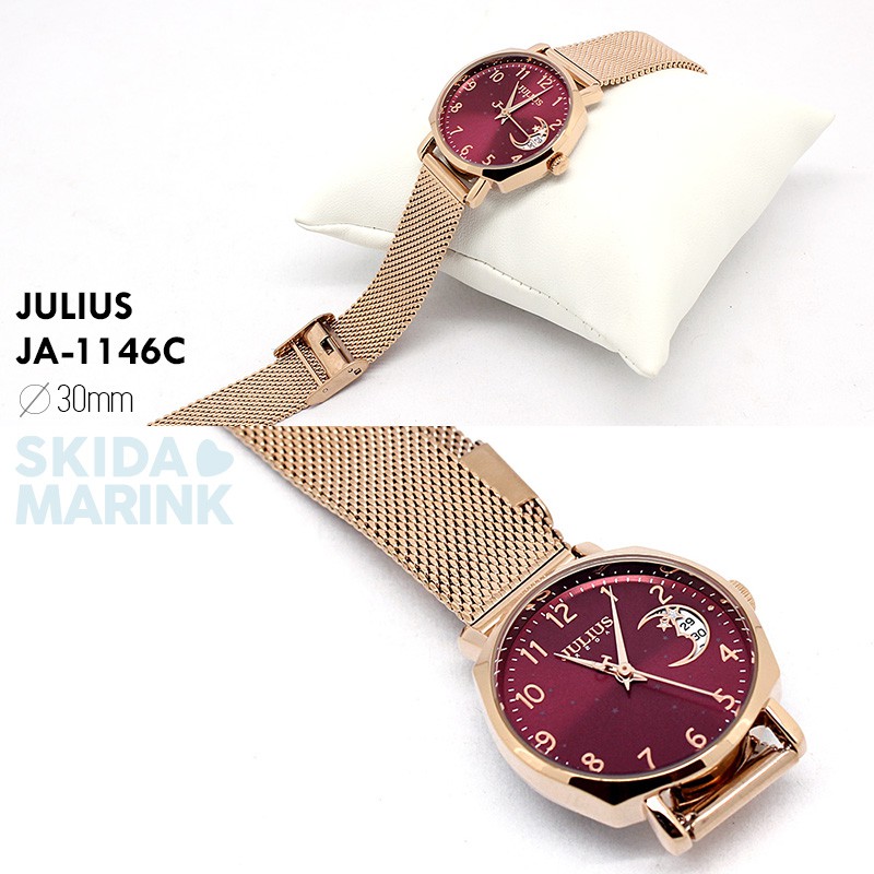 Julius JA-1146 / JA1146 ORIGINAL Jam Tangan Wanita Korea Stainless steel Desain Cantik dan Elegan