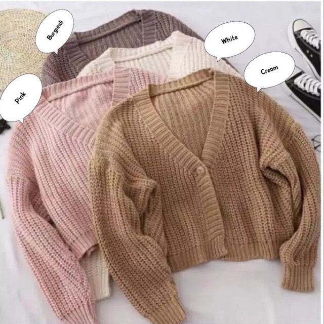 Rompi Crop Naya Rajut Fashion Atasan Cewek/Wanita Bermotif Polos