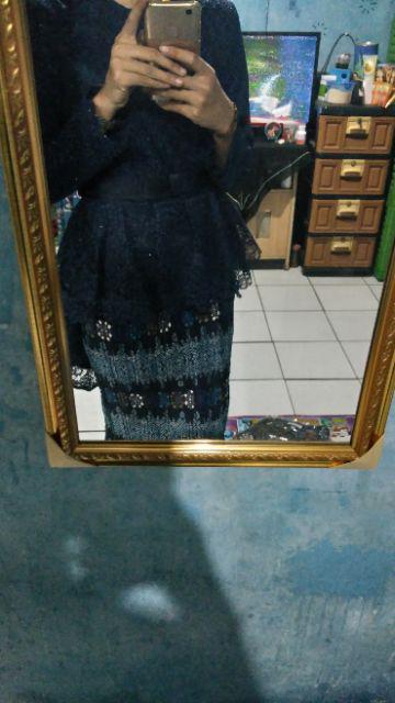 Couple Aurora Navy Busui/brukat/batik