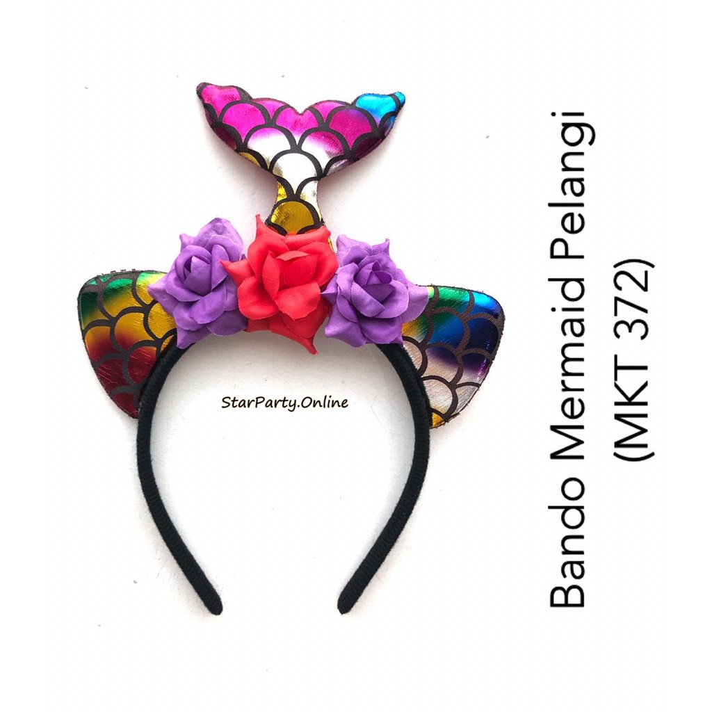 Bando Mermaid Pelangi /Bando Anak /Bando /Aksesori Rambut