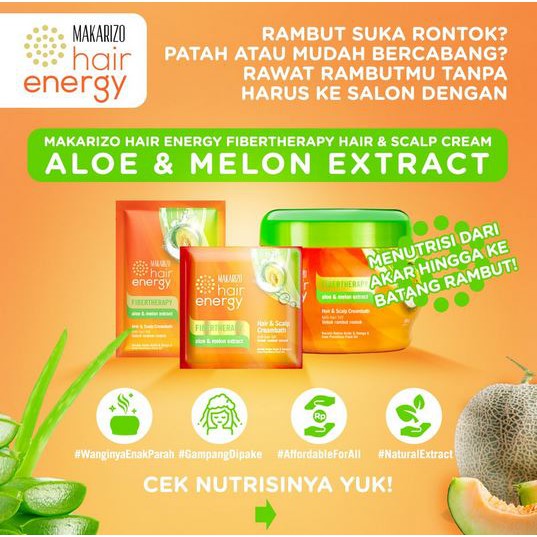 * NCC * Makarizo Hair Scalp &amp; Creambath Hair Energy Fibertherapy - Kemasan Sachet