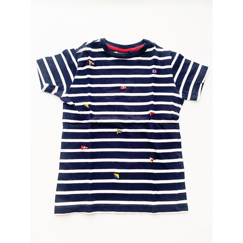 Polo original kaos anak laki laki hitam garis garis 6 tahun