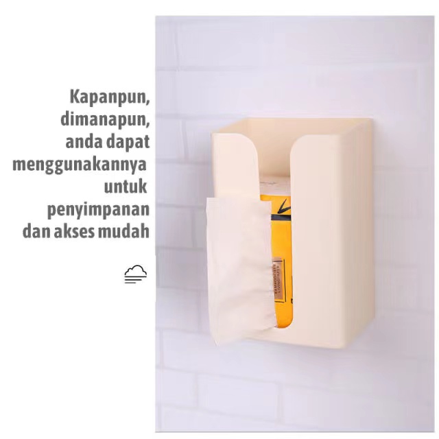 Kotak Tisu Tempel / Tempat Tisu Tempel Dinding Multifungsi Untuk Dapur &amp; Toilet