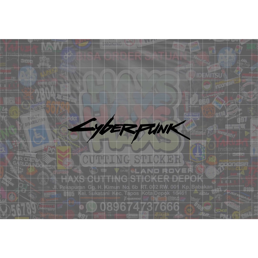 Cutting Sticker cyberpunk Ukuran 10 Cm Untuk Motor Mobil