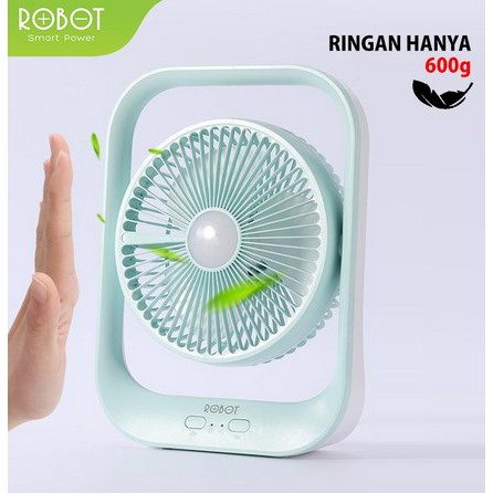 ITSTORE Kipas Robot RT-BF13 4000mAh 7 Inch Fan Rotatable Portable Desktop Fan &amp; LED Recharger