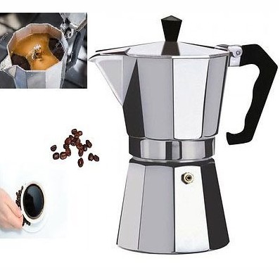 OneTwoCups Espresso Coffee Maker Moka Pot Teko Stovetop Filter 50ml 100ml 150ml 300 ml