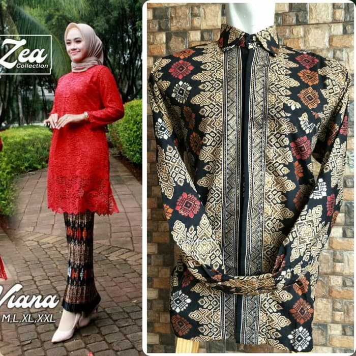 couple kebaya brukat viana kurung dan kemeja batik panjang terlarisss