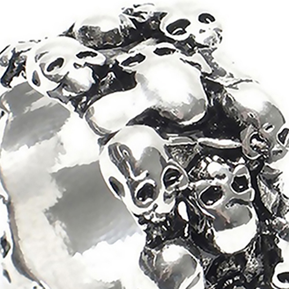 1pc Cincin Knuckle Desain Tengkorak Bahan Stainless Steel Gaya Gothic Punk Untuk Pria