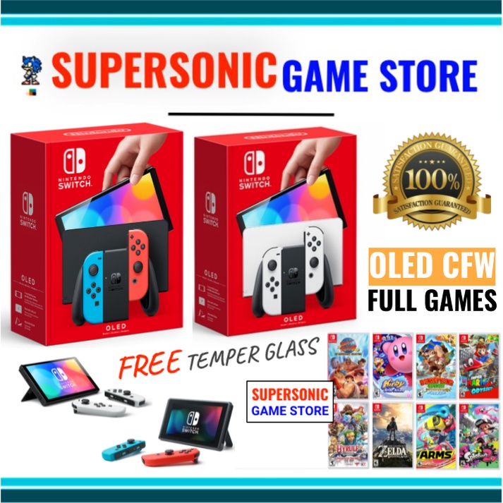 Jual Nintendo Switch OLED CFW Full Game Console (White/ Neon) Indonesia ...