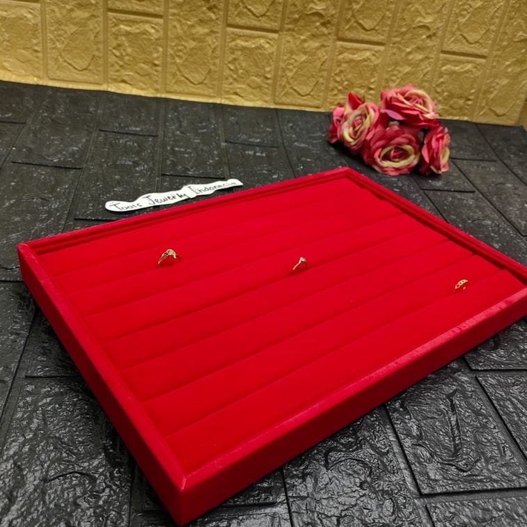 Tempat Cincin Display Toko Emas/Tempat Cincin Warna Merah