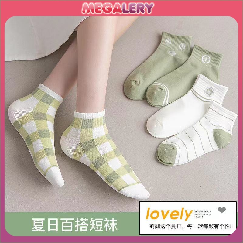 Kaos Kaki Pria Wanita Motif Lemon Kaos Kaki Pendek Japanese Ankle Socks