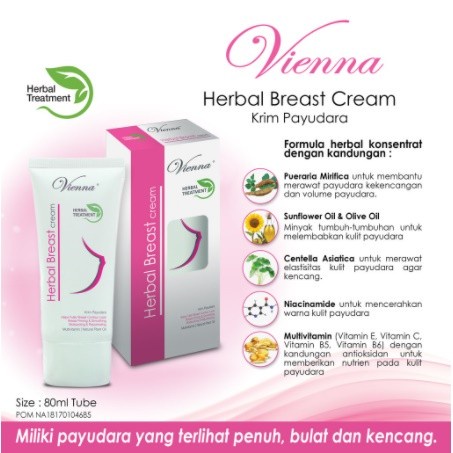 ★ BB ★ VIENNA Herbal Breast Cream With Pueraria Mirifica - 30ml - 80ml - Pengencang Payudara