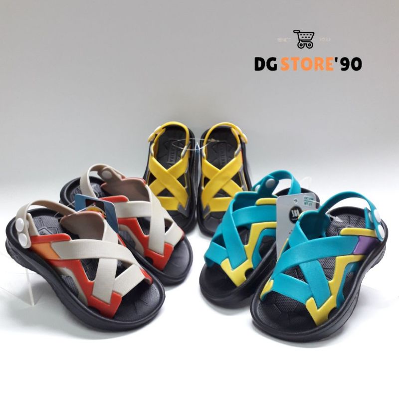 Sandal Anak Laki-Laki Motif Tali Silang Lucu uk 18-23