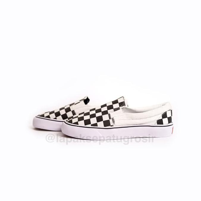 More Walk Vans Slip On Checkboard Motif Catur Grade Original Slipon