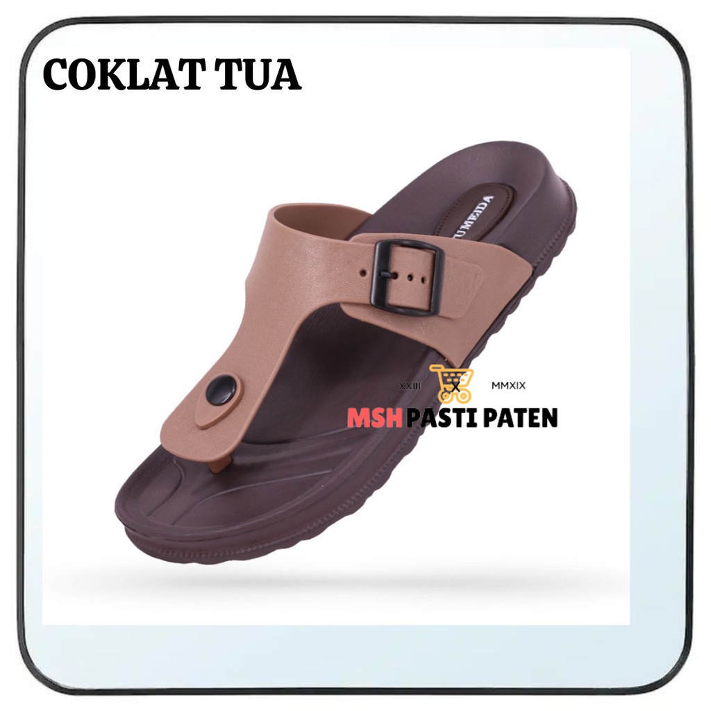 YUMEIDA GT 6102 ORIGINAL UKURAN 38-43 Sandal selop gesper pria dewasa bahan akret nyaman di pakai dan tahan air