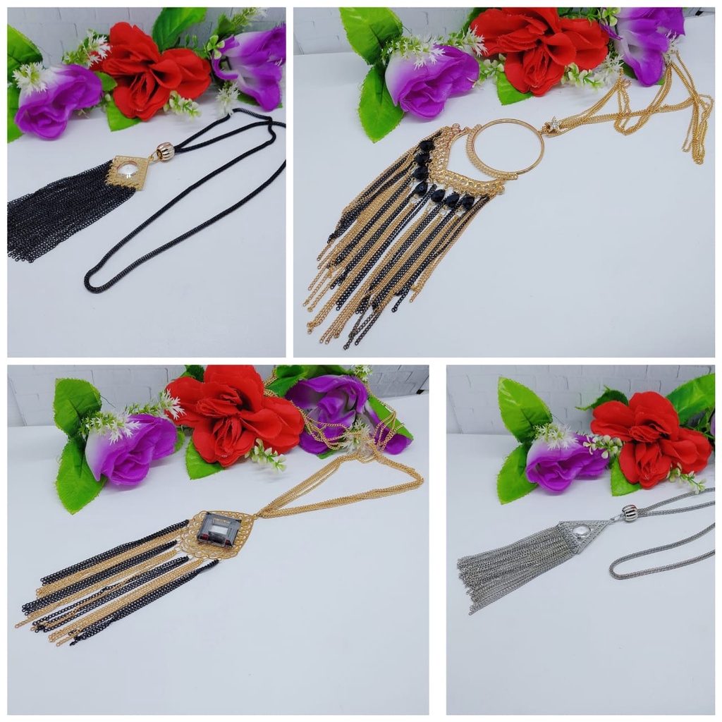 Aksesoris kalung fashion kalung elegan kalung hijab aksesoris cantik kalung daun elegan cantikA40-43