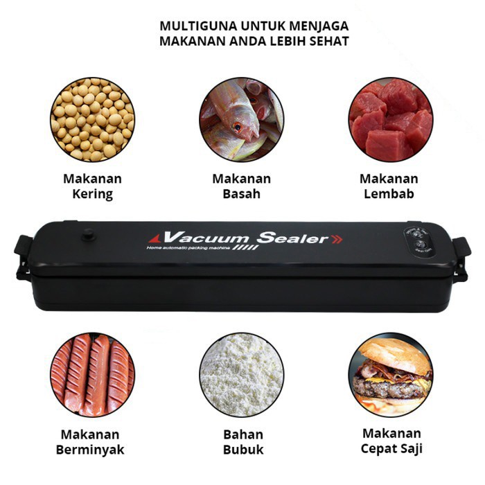 ELFYDO HL0234 Mesin Vakum Plastik Pembungkus Makanan Kering dan Basah Portabel Mesin Vacuum Sealer Makanan