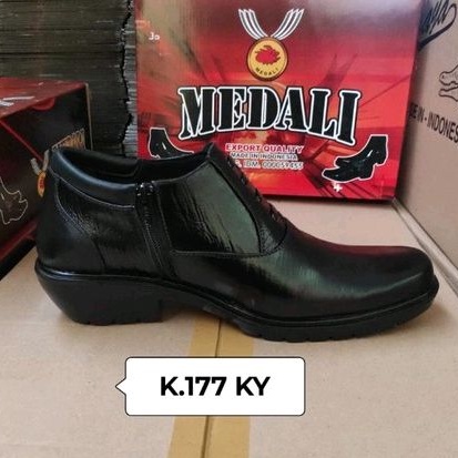 Sepatu kulit pria PDH semi boots Polri Tni security ASN sepatu kerja formal tampil lebih keren