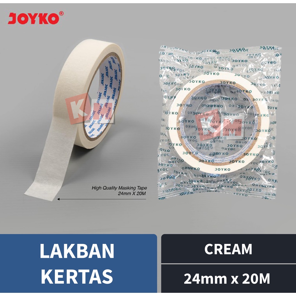 Lakban Isolasi Kertas Joyko Masking Tape 24 mm / 1 Inch x 20 meter / 24mm / 1x20