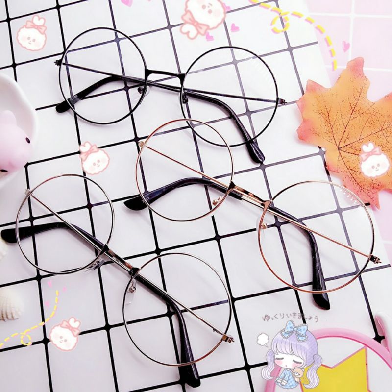 KACAMATA BULAT FRAME RETRO VINTAGE WANITA PRIA KACA