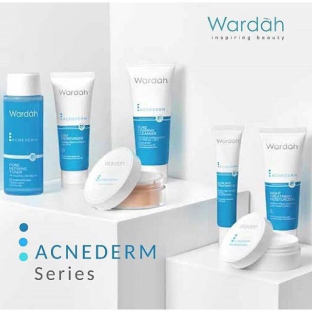 (BPOM) WARDAH ACNEDERM SERIES - PURE TONER/DAY MOISTURE/ NIGHT TREATMENT/FOAMING CLEANSER FACIAL