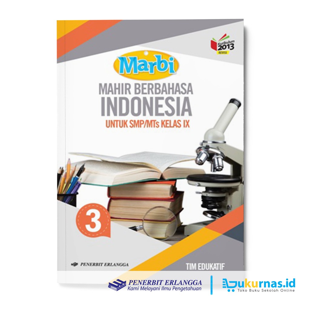 Buku Mahir Berbahasa Indonesia Marbi SMP Kelas 9 K13 Erlangga Shopee