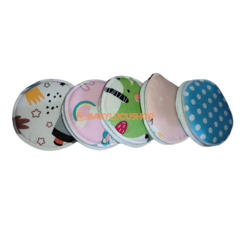 BreastPad Menyusui Washable Cuci Ulang 1 pasang Bresped Penadah Rembesan ASI Motif Breast Pad Penyerap ASI