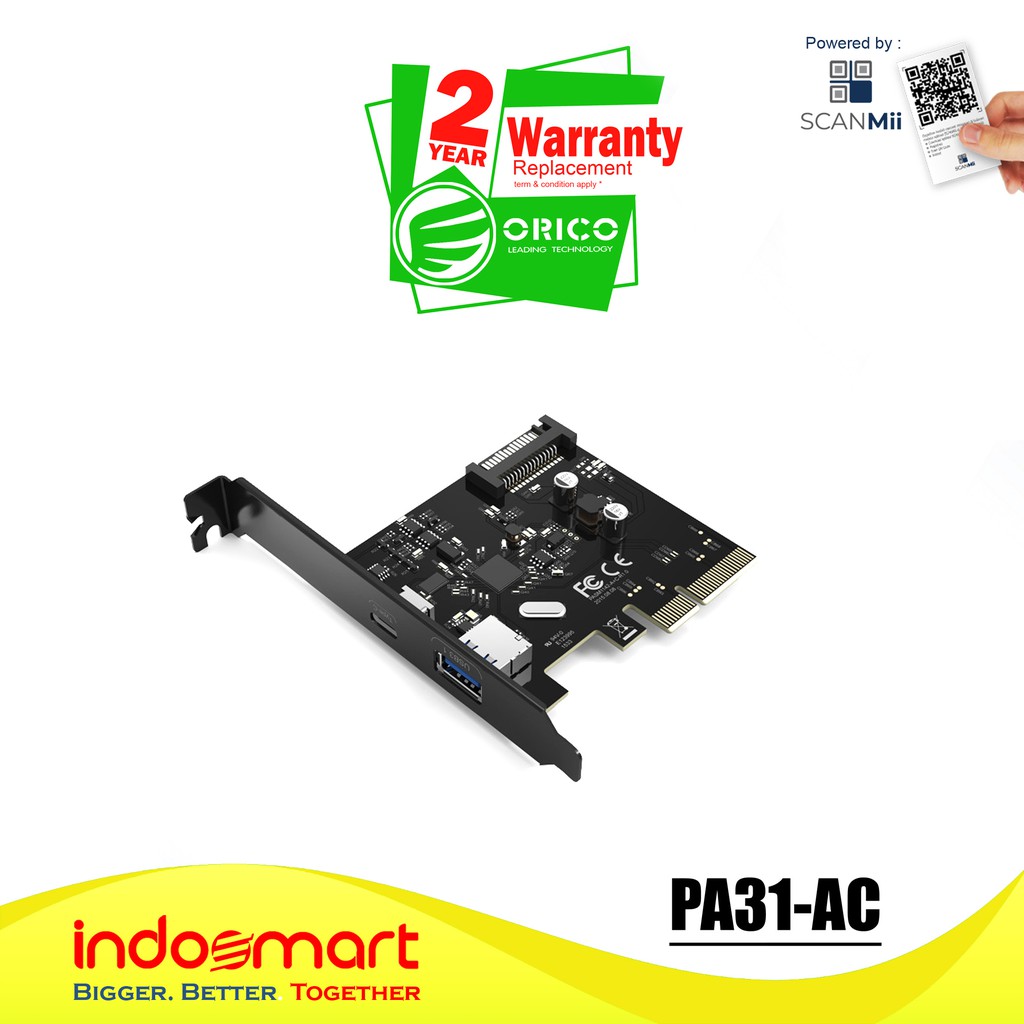 USB 3.1 PCI E WITH TYPE C Adapter ORICO PA31-AC
