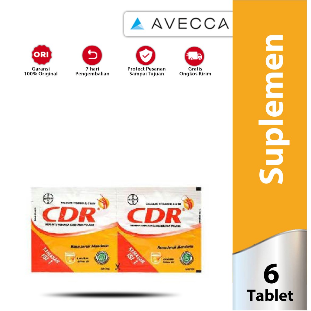 CDR Jeruk Mandirin Strip 2 Tablet (Isi 3 Strip)