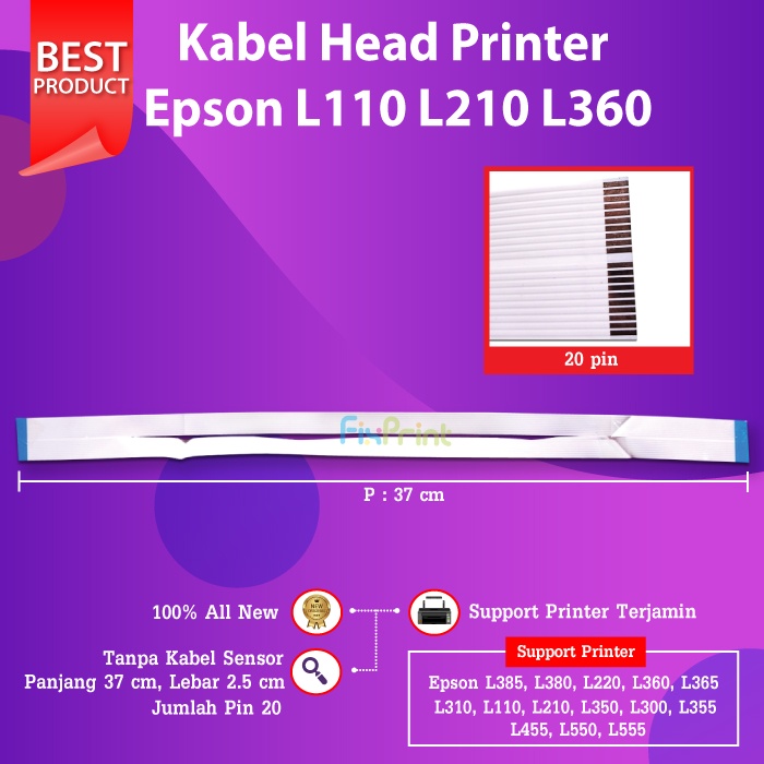 Flexible Cable Printhead Epson L110 L210  L350 L355 L360 L365 L380 L385 Kabel Head L550 L555 L565