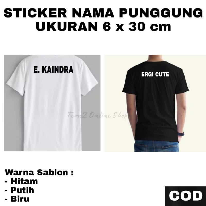 

STICKER SABLON NAMA UKURAN 6 X 30 CM