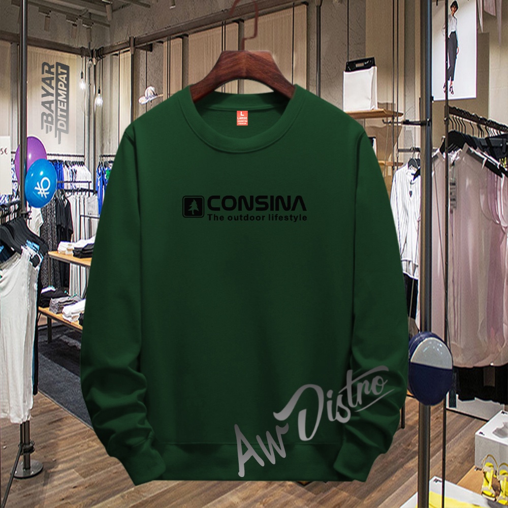 COD Sweater Distro Consina Usa Black Premium Quality Sweater Tulisan Jaket Kata-Kata Hoodie Sablon