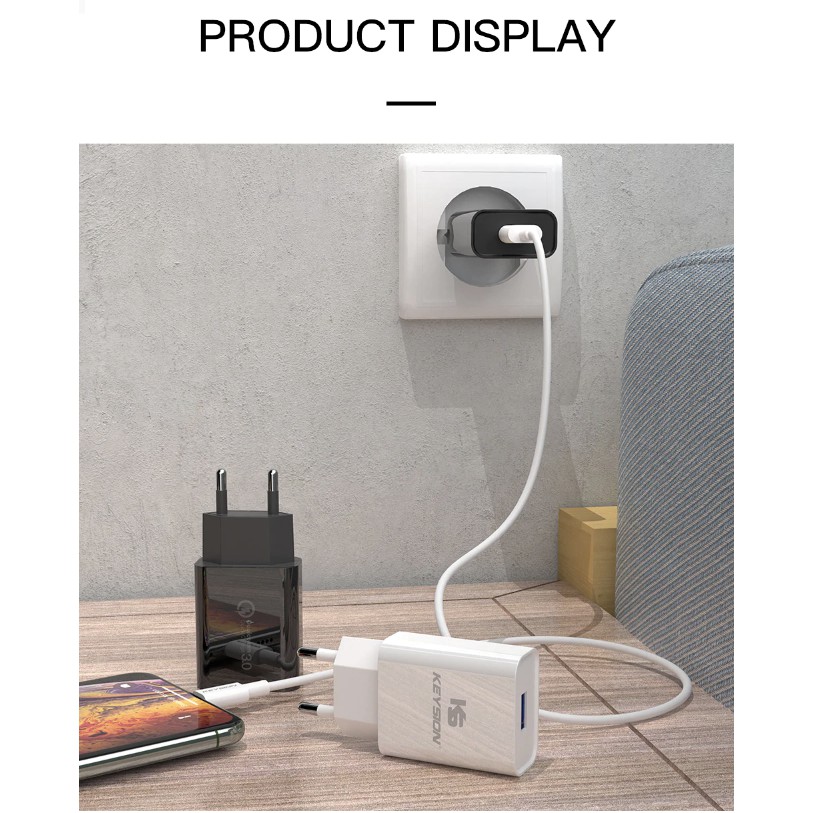 Charger Keysion 18W quick charge 3.0 - bergaransi 6 bulan