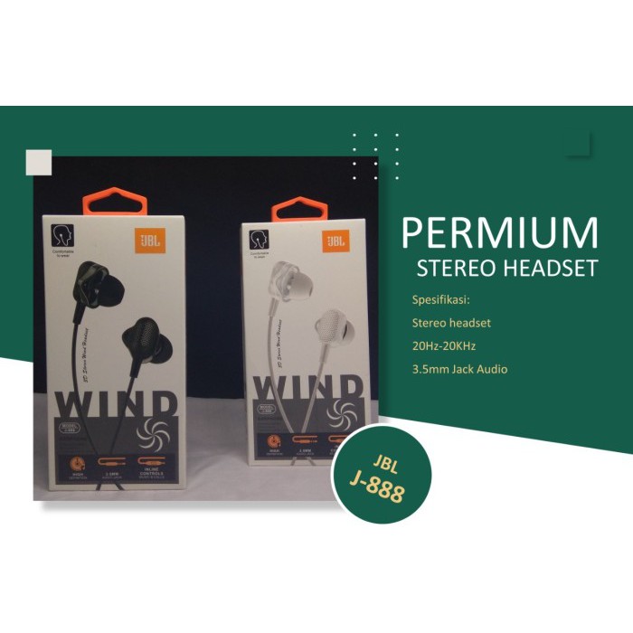 [RO ACC]  WIND PREMIUM HEADSET 888 BRANDED ALL TIPE HP JACK 3.5MM