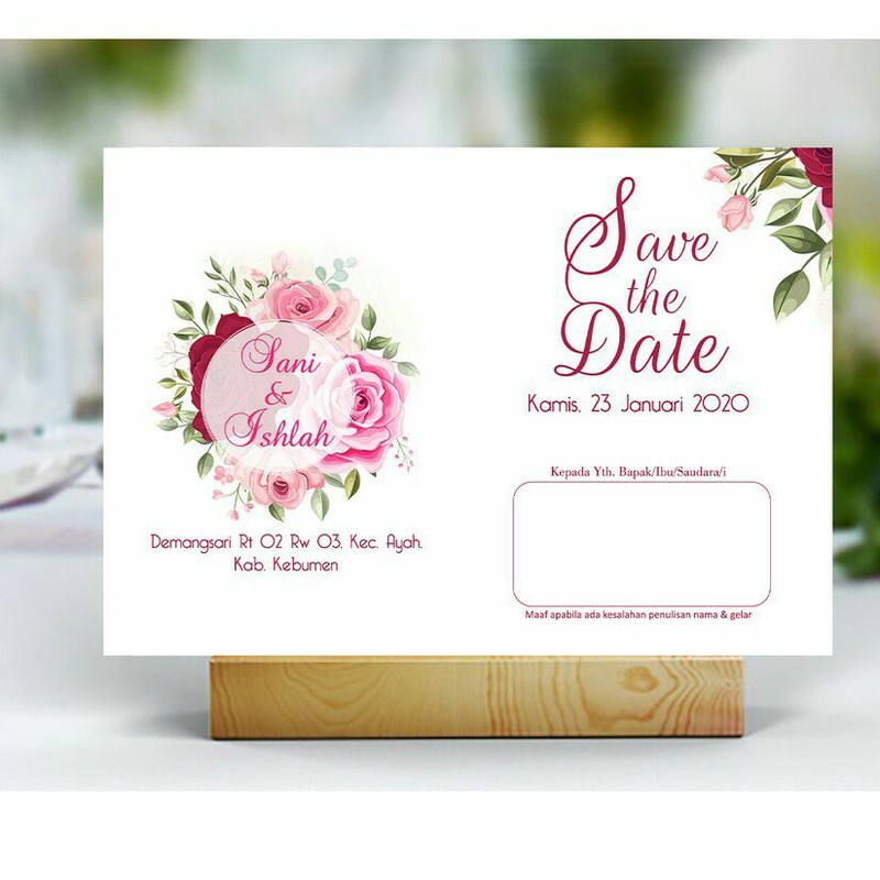 

[COD]Undangan Kalender Meja Duduk Vintage Flower Pink Murah Simple Modern 2022