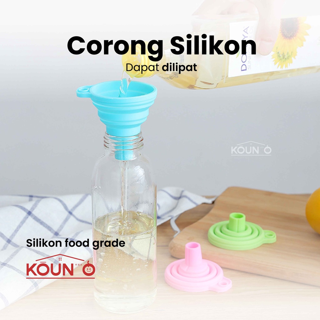 Corong Air Corong Minyak Corong Lipat Bulat Karet Silikon Flexsible Portable Foldable Silicone