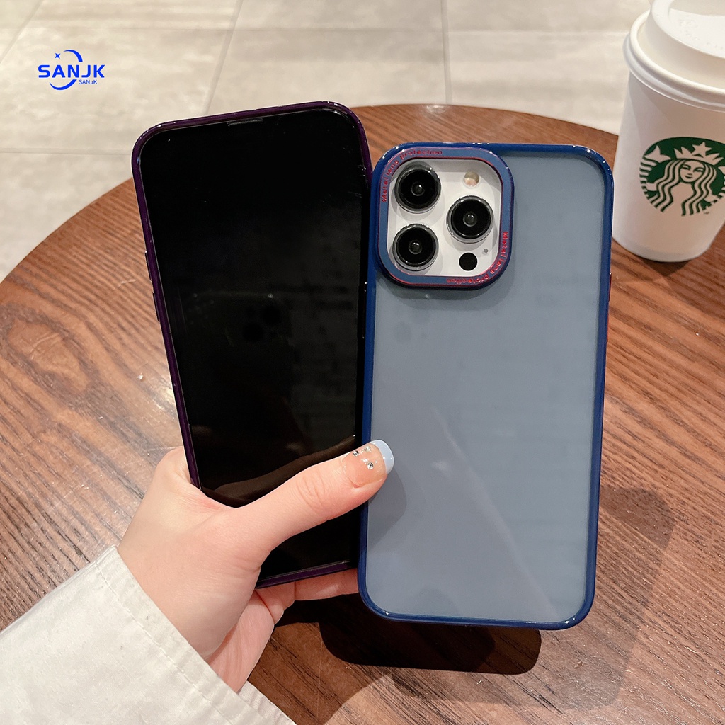 New high quality!! Suitable for iPhone 14 dark purple black anti fingerprint phone case iPhone 14 plus 12 13 14 Pro Max hard case metal camera+metal button phone case