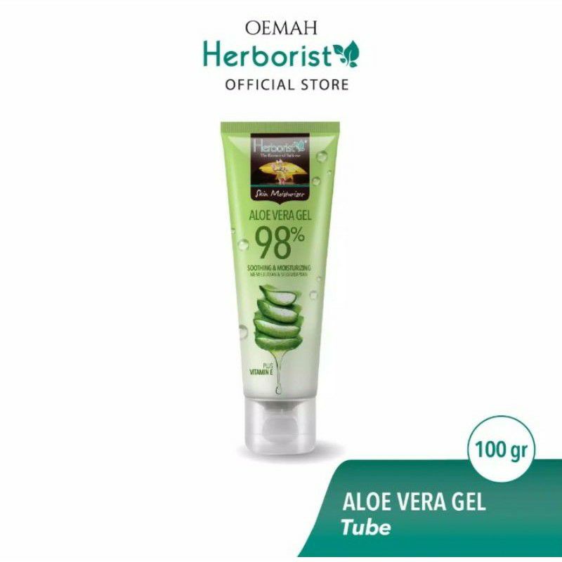 Herborist Aloe Vera Gel 98% Tube 100gr/Pelembab Gel Lidah Buaya