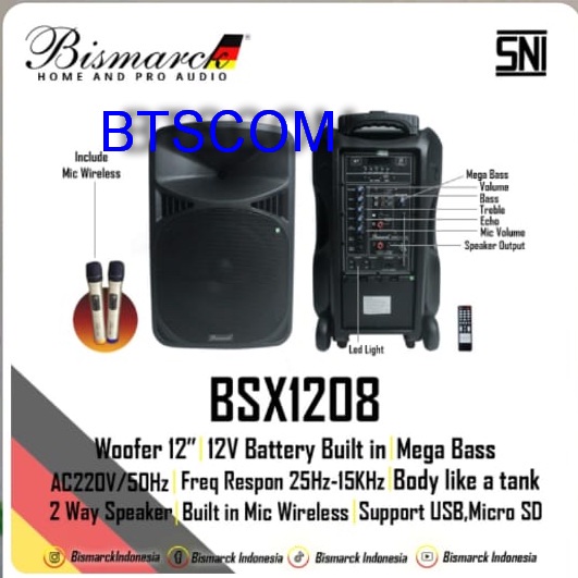 Speaker Portable Bismarck BSX 1208 BSX1208 BLUETOOTH
