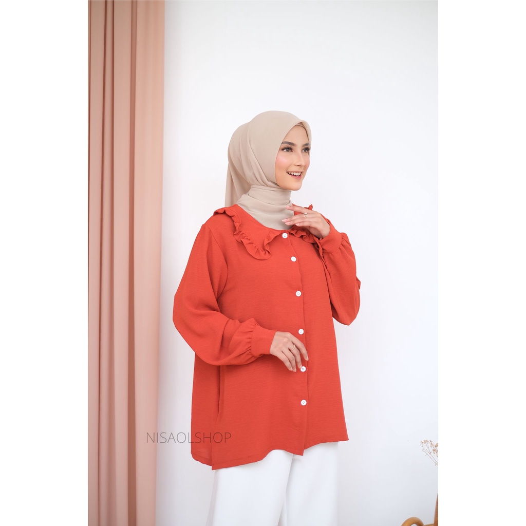 MEGAN BLOUSE - BLOUSE CRINKLE- PAKAIAN WANITA  - BISA COD