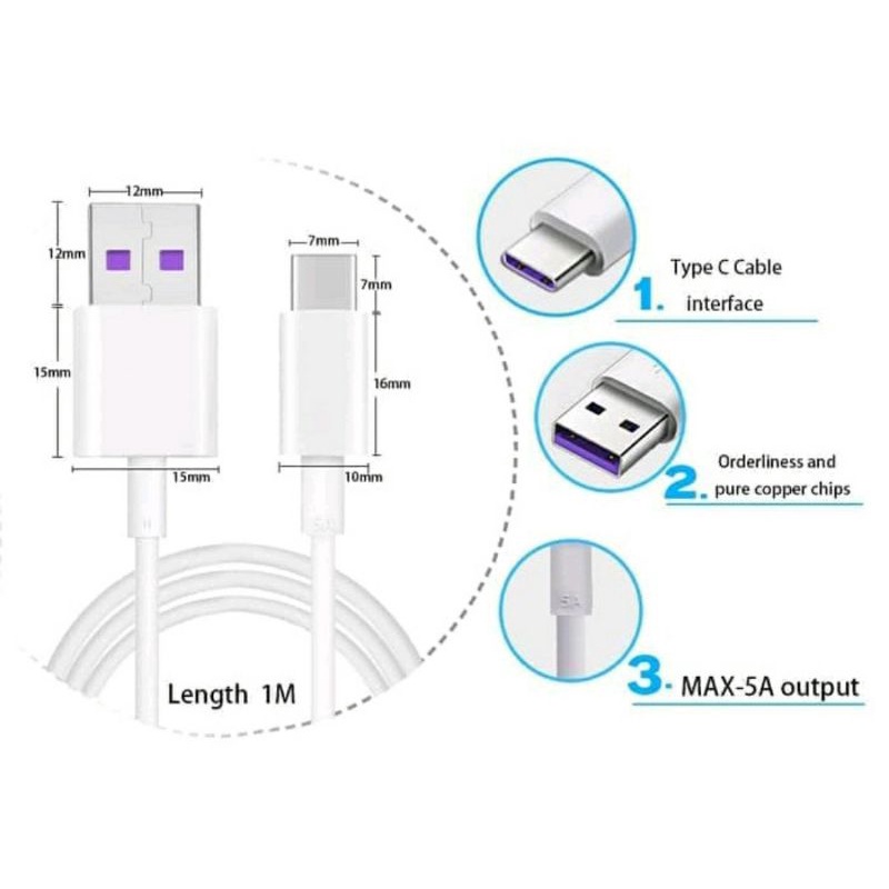 KD Kabel Data Huawei Type-C and Micro USB Cable 2A