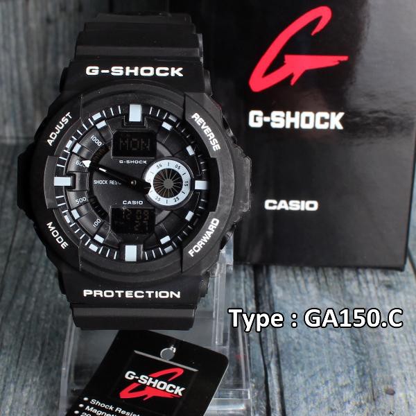 G Shock GA150 Casio Black White . Hitam putih . Jam tangan pria cowok laki laki anak anak TERMURAH