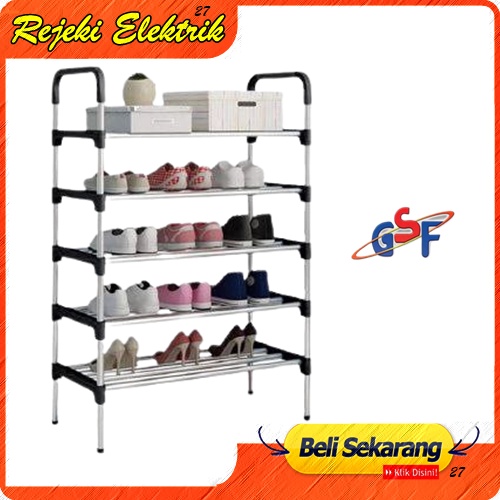 Rak Spatu 5 susun GSF / Rak Tempat Spatu / Rak Portable / Rak Dapat Dipasang Terpisah