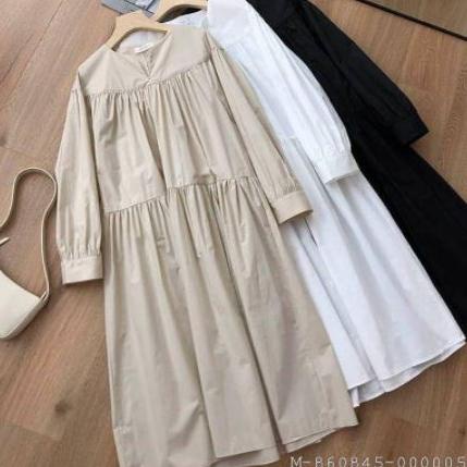 [PRODUK Z9JKK] PROMO HELMIA Tunik Remaja Kekinian 2022 Wanita Tanggung Bahan Katun Putih Tunik Midi 