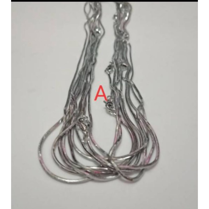 RC44.  kalung wanita Rhodhium ukuran 45 cm-A=Belut kilat