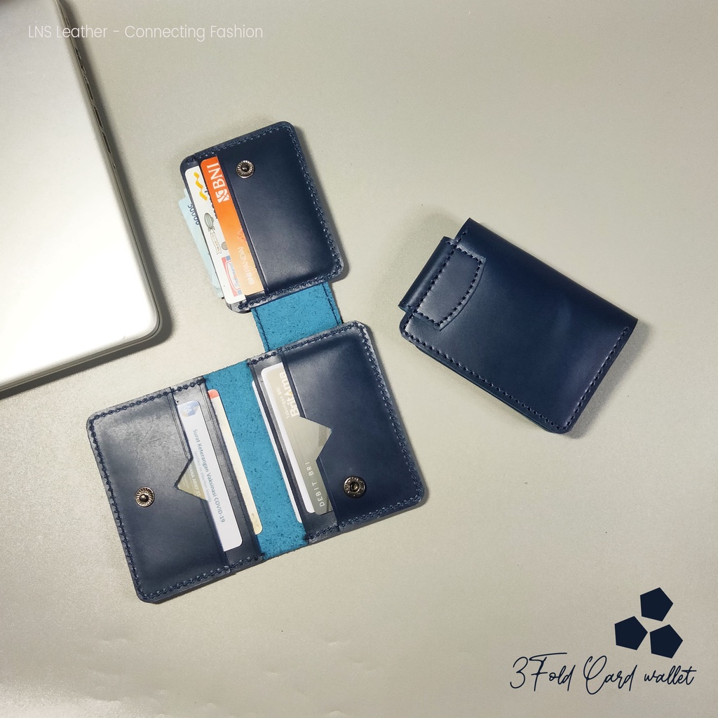 Dompet Kartu Atm Kulit Asli Card Holder Pria Wanita Lipat 3  - WSCH016