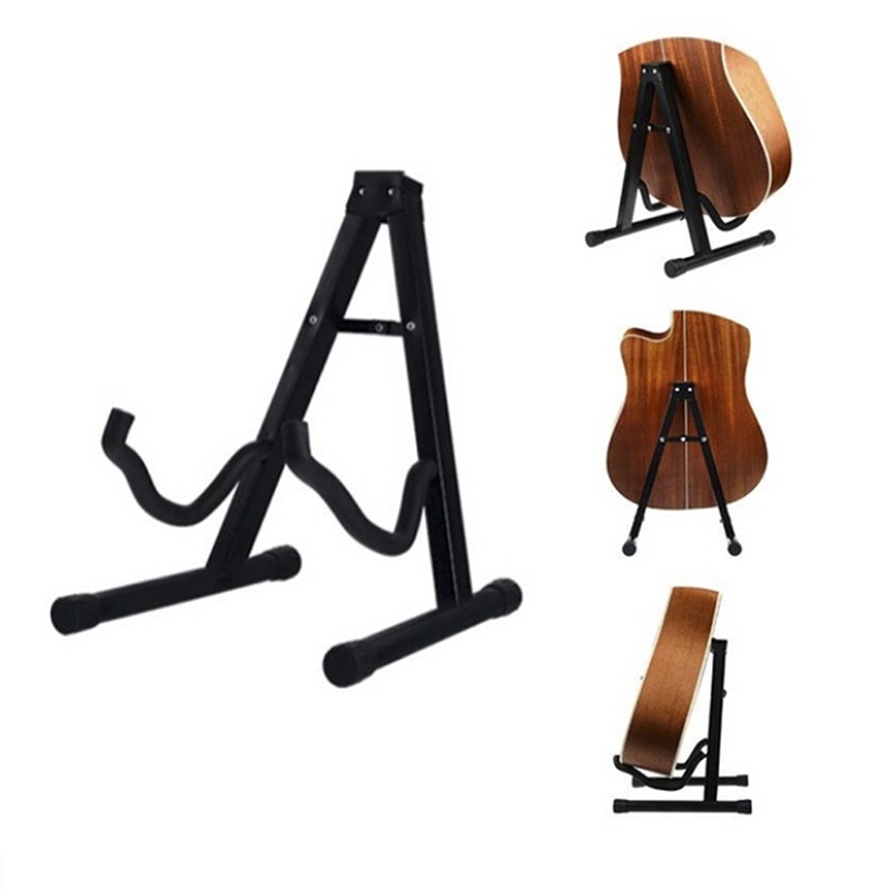 ⭐ready⭐ Dudukan Lipat Tripod Dudukan Gitar Akustik Elektrik Stand Bass Hitam