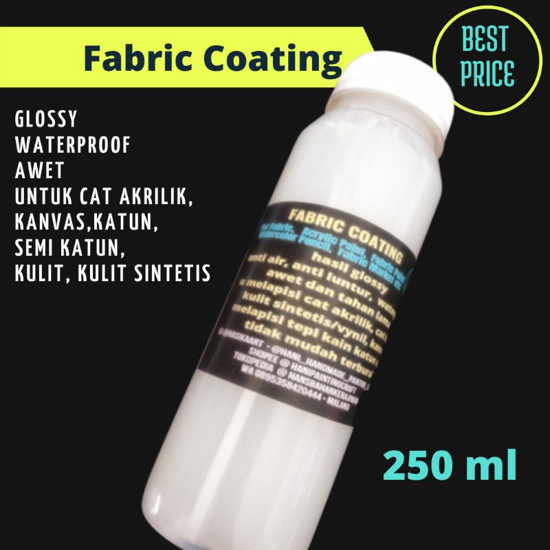 

FABRIC COATING, FABRIC VERNISH, PELAPIS WATERPROOF U KATUN, KANVAS, CAT AKRILIK, CAT KAIN